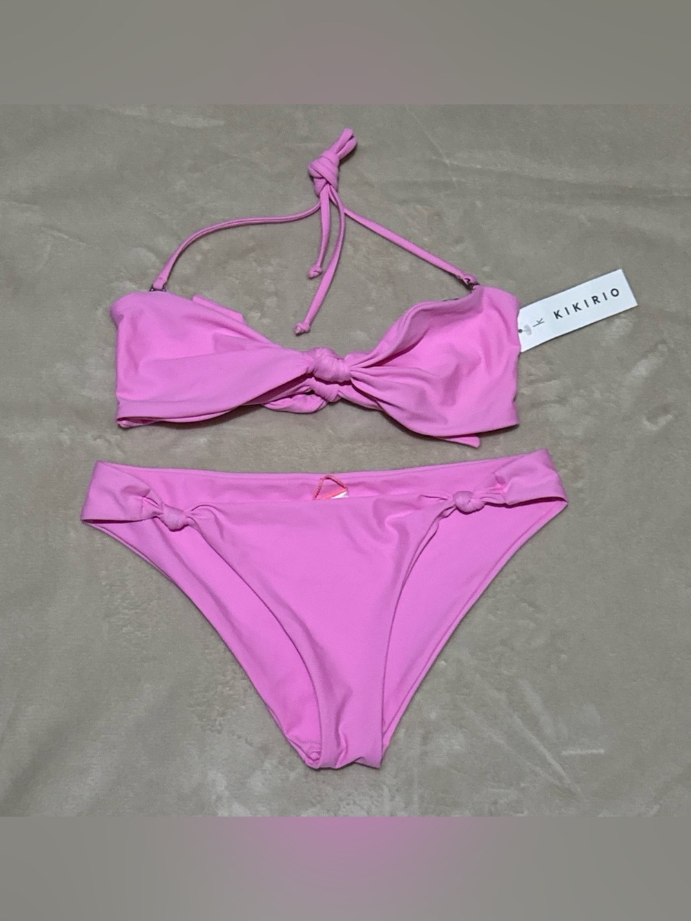 Kikirio Pink Knot-Front Bikini Set
